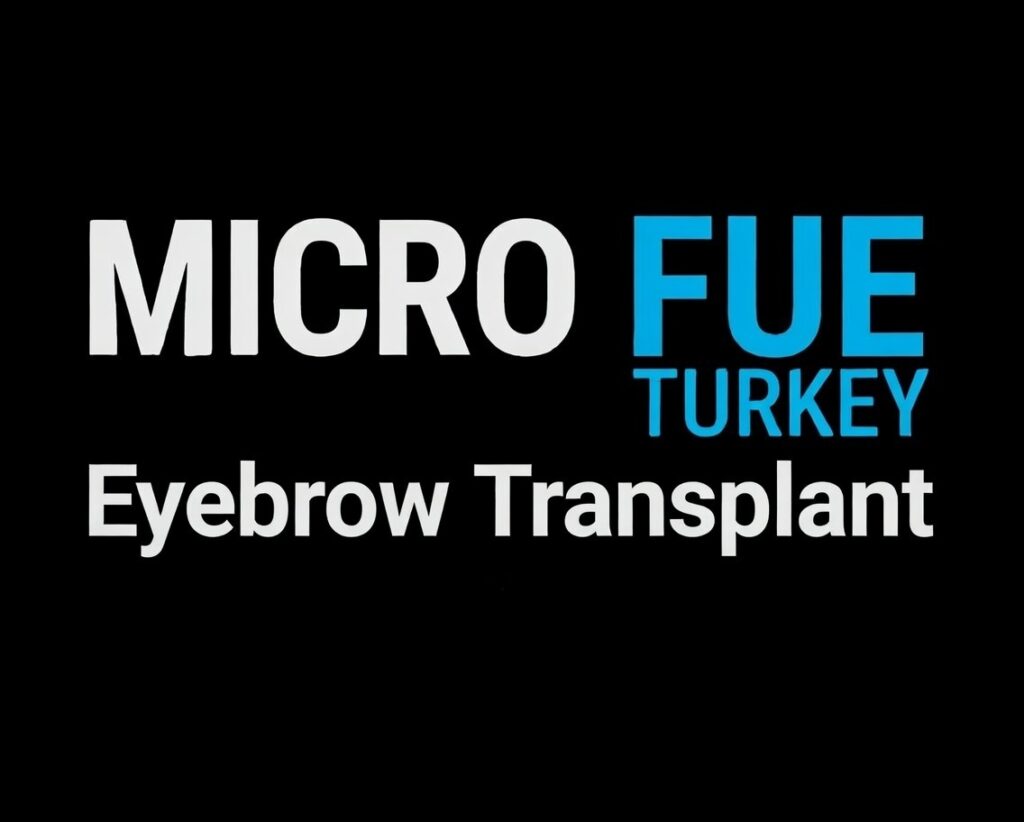 Micro FUE eyebrow transplant in Antalya showing natural eyebrow restoration results with precise FUE technique